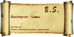 Becherer Samu névjegykártya